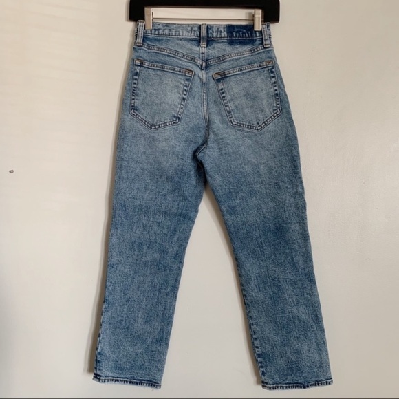 Mid Wash Abercrombie Patchwork Ultra High Rise The Ankle Straight Jean 26S - Picture 14 of 14